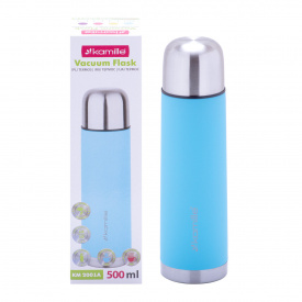 Термос с прорезиненным дном blue 500мл KL225431 Kamille
