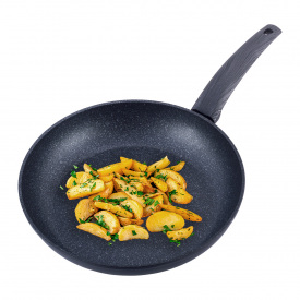 Кухонная сковородка из алюминия с антипригарным покрытием черный мрамор 28см KL225735 Kamille