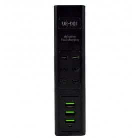 Адаптер UKC US-D01 28W 3USB 5.6A 110-265V Черный