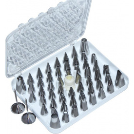 Набор кондитерских насадок 2 гвоздя переходник в боксе 52 насадки Dynasty