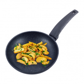 Кухонная сковородка из алюминия с антипригарным покрытием черный мрамор 24см KL225734 Kamille