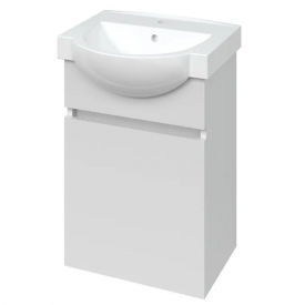 Тумба в ванную Van Mebles Мира L 450х670 подвесная, с умывальником Freja 45, белая