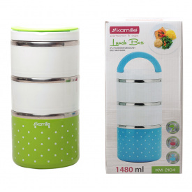 Эргономичный и компактный контейнер из нержавеющей стали и пластика green 1480мл KL225920 Kamille