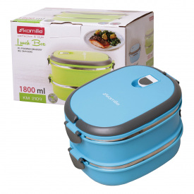 Эргономичный и компактный контейнер двойной голубой 1800мл KL225915 Kamille