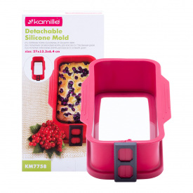 Духовая силиконовая форма со стеклянным дном Kamille 26x11x6 см квадратная KL225605