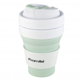 Термокружка складная из силикона Kamille 350 ml Зеленый (KL226312)