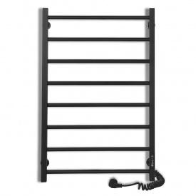 Полотенцесушитель электрический Laris Альфа ЧФЧ8 800х500 вертикальный, черный матовый (73207631)