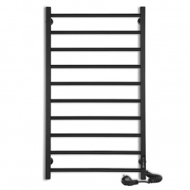 Полотенцесушитель электрический Laris Альфа ЧФЧ10 900х500 вертикальный, черный матовый (73207630)