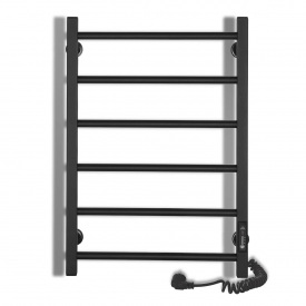 Полотенцесушитель электрический Laris Альфа ЧФЧ6 600х400 вертикальный, черный матовый (73207627)