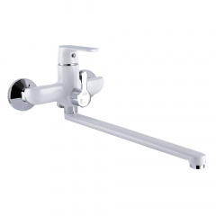 Змішувач для ванної Globus Lux Laguna GLA-0208-7-White Euro з ручною лійкою, білий Надвірна