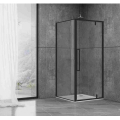 Душова кабіна Dusel DL198B+DL196B Black Matt 1000x1000x1900, скло прозоре Житомир