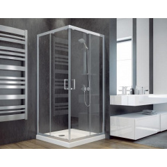 Душова кабіна BESCO MODERN 90x90x185 квадратна універсальна grigio/хром Луцк