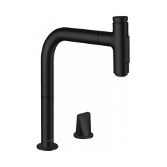Змішувач Hansgrohe Metris Select 200 кухонний 2Jet на 2 прорізи Sbox Matt Black (73818670) Вараш