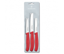 Набор кухонных овощных ножей Victorinox Swiss Classic Paring Set 3 шт Красный (6.7111.3)