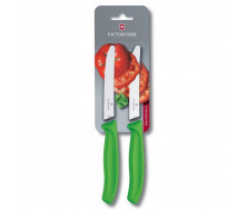 Набор кухонных овощных ножей Victorinox TomatoSausage 11 см 2 шт Зеленые (6.7836.L114B)