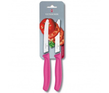 Набор кухонных овощных ножей Victorinox TomatoSausage 11 см 2 шт Розовые (6.7836.L115B)