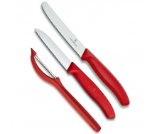 Набор кухонных овощных ножей и овощечистки Victorinox Swiss Classic Paring Set 3 предмета Красный (6.7111.31)