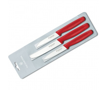 Набор кухонных овощных ножей Victorinox Paring Set 3 шт Красный (5.1111.3)