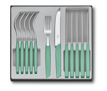 Набор столовых приборов Victorinox Swiss Modern Table Set 12 предметов Зеленый (6.9096.11W41.12)