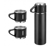 Подарочный набор RIAS Vacuum Flask Set Термос с 3 чашками 0.5L Black (3_02997)