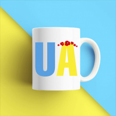 Кружка чашка белая с принтом "UA" Кавун