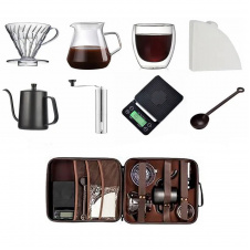Дорожный кофейный набор Ecocoffee TS-05 Black из 8 предметов
