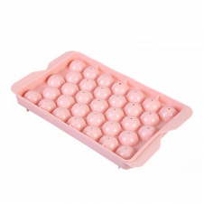 Пластиковая форма для льда Lesko 1178 Шар большой Pink 33 отделения