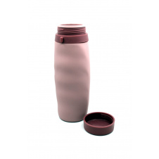 Складная бутылка для воды и напитков Silicone Bottle 600 мл Розовая (500013)