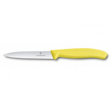 Кухонный нож Victorinox SwissClassic для нарезки 100 мм серрейтор Желтый (6.7736.L8)