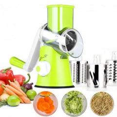Овощерезка мультислайсер Tabletop Drum Grater Kitchen Master Терка для овощей и фруктов 3 насадки Зеленая/Белая Херсон