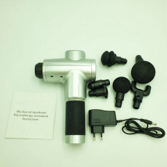 Аккумуляторный массажер для тела 4 насадки Fascial Gun KH-320 Серый (VD201605923) Городок