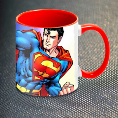Чашка Fan Girl Супермен Superman (1065) 330 мл Красный Дніпро