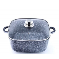 Кастрюля с крышкой мраморное покрытие Benson BN 362 5.1 л 24 см Черный Приморськ