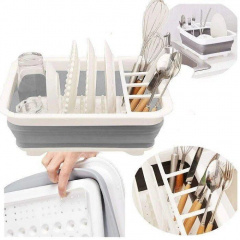 Складная силиконовая сушилка поддон для посуды Supretto (1756375348) Королёво