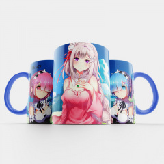 Чашка Fan Girl Рем Рам и Эмилия Ре:Зеро Жизнь с нуля - Re: Zero (14898) 330 мл Голубой Киев