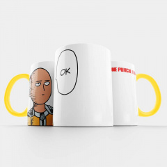 Чашка Fan Girl Ванпанчмен ок - One-Punch Man (15723) 330 мл Желтый Балаклія