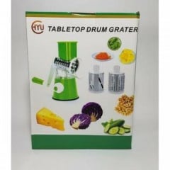 Универсальная механическая овощерезка мультислайсер TableTop Drum Grater 3 насадки (1756374727) Орехов