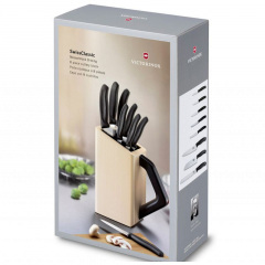 Набор кухонных ножей и подставки Victorinox Swiss Classic Cutlery Block 9 предметов Черные (6.7173.8) Черновцы