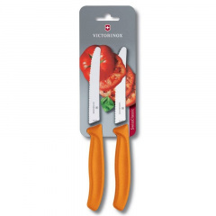 Набор кухонных овощных ножей Victorinox TomatoSausage 11 см 2 шт Оранжевые (6.7836.L119B) Хмельницький
