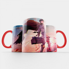Чашка Fan Girl Леви в бой Атака титанов - Attack on Titan (14925) 330 мл Красный Нікополь