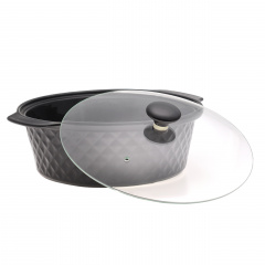 Мармит круглый с подставкой Kamille 3,5 л Черный (KM-6427) Броди