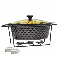 Мармит круглый с подставкой Kamille 3,5 л Черный (KM-6427) Броди