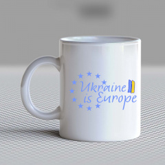 Кружка чашка белая с принтом "Ukraine is Europe" Кавун Ворожба