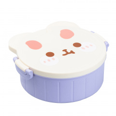 Ланч-бокс дитячий зі столовими приборами Happy Life Rabbit 18*18*7 см бузковий (HP12270V) Чернівці