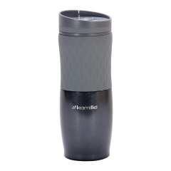 Термокружка из нержавеющей стали с TPR вставкой Kamille 500 мл Серый Чугуїв