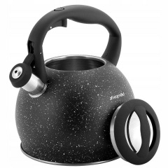 Чайник из нержавеющей стали и нейлоновой ручкой Kamille KM 1074 3 л Черный мрамор Ровно