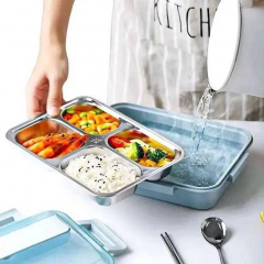 Ланч-бокс Maxtop MP-2302-A для подогрева еды с помощью горячей воды 24х17х3.5см Blue Николаев