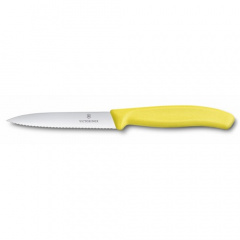 Кухонный нож Victorinox SwissClassic для нарезки 100 мм серрейтор Желтый (6.7736.L8) Херсон