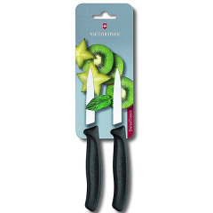 Набор кухонных овощных ножей Victorinox Swiss Classic Paring 8 см 2 шт Черные (6.7633.B) Винница