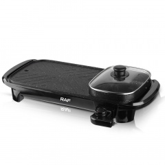 Гриль электрический RAF R.5303 2в1 с ёмкостью для готовки 1500W Black Олександрія